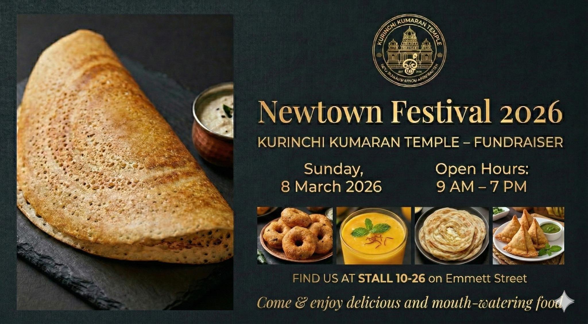Newtown festival 2026 -  Kurinchi Kumaran Temple Fundraiser
